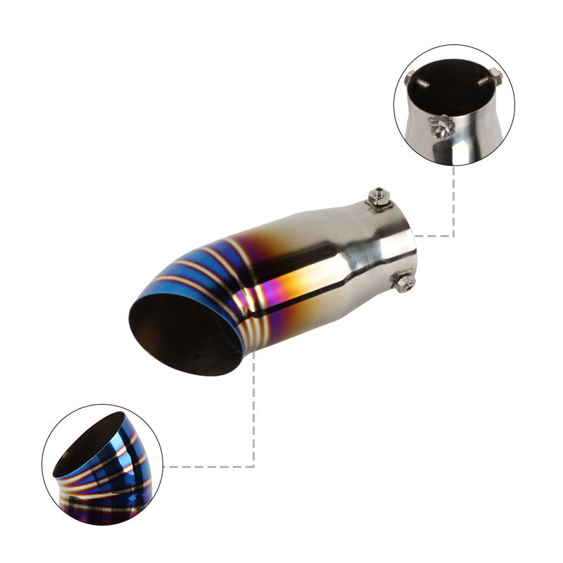 Brand New Burnt Blue Stainless Steel Car Exhaust Muffler Tip Straight Pipe 2.5'' Inlet