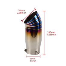 Load image into Gallery viewer, Brand New Burnt Blue Stainless Steel Car Exhaust Muffler Tip Straight Pipe 2.5'' Inlet