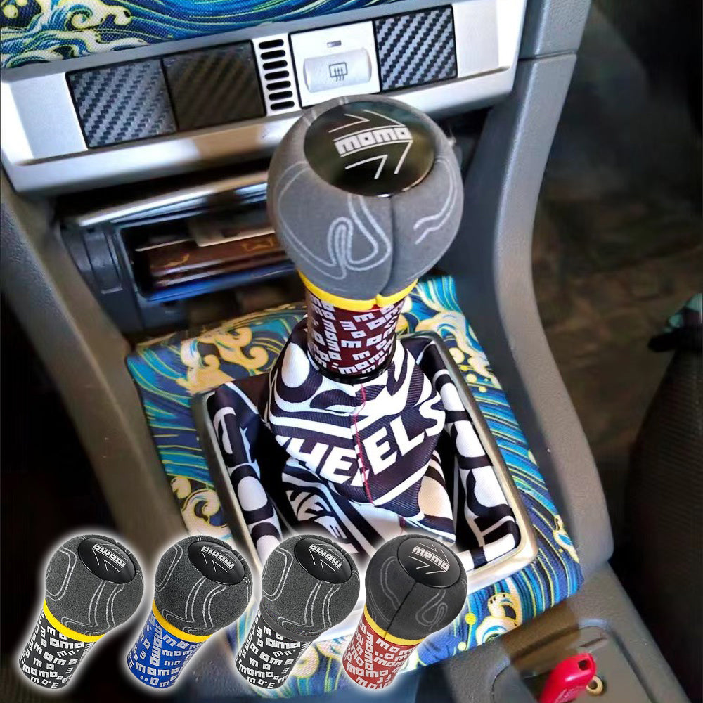 BRAND NEW UNIVERSAL MOMO ULTRA GRAFFITI SUEDE LEATHER MANUEL GEAR STIC – JK Racing Inc