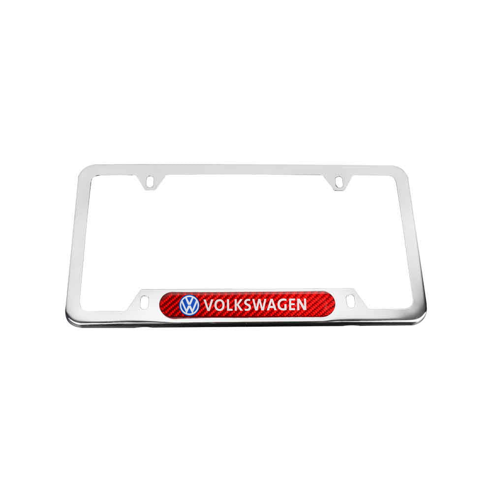 Brand New Universal 2PCS VOLKSWAGEN Chrome Metal License Plate Frame
