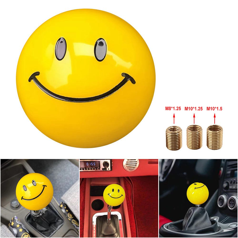 BRAND NEW UNIVERSAL JDM SMILE FACE YELLOW Manual Gear Stick Shift
