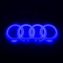 Load image into Gallery viewer, BRAND NEW 28CM AUDI CHROME FRONT GRILLE EMBLEM WITH BLUE LED LIGHT FOR A1 A3 A4 A5 A6 A7 Q3 Q5 Q7