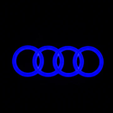 BRAND NEW 28CM AUDI CHROME FRONT GRILLE EMBLEM WITH BLUE LED LIGHT FOR A1 A3 A4 A5 A6 A7 Q3 Q5 Q7