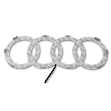 BRAND NEW 28CM AUDI CHROME FRONT GRILLE EMBLEM WITH BLUE LED LIGHT FOR A1 A3 A4 A5 A6 A7 Q3 Q5 Q7