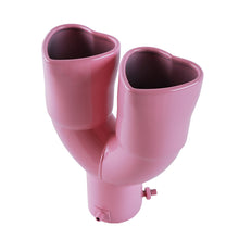 Load image into Gallery viewer, Brand New Universal Dual Pink Heart Shaped Stainless Steel Car Exhaust Pipe Muffler Tip Trim Straight