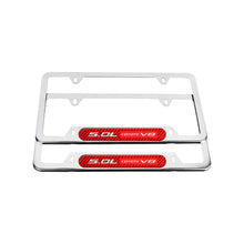 Load image into Gallery viewer, Brand New Universal 2PCS 5.0L COYOTE V8 Chrome Metal License Plate Frame