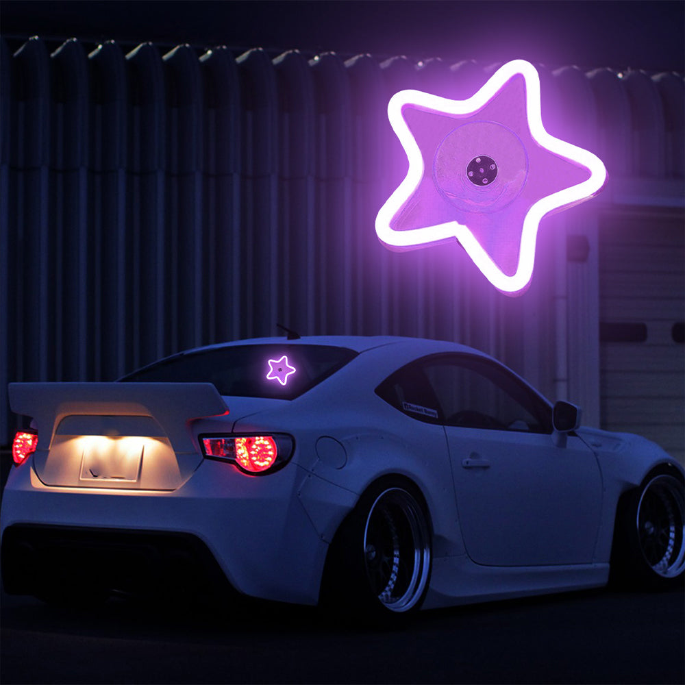 BRAND NEW UNIVERSAL STAR SHAPED PURPLE LED Neon Flash Light Car