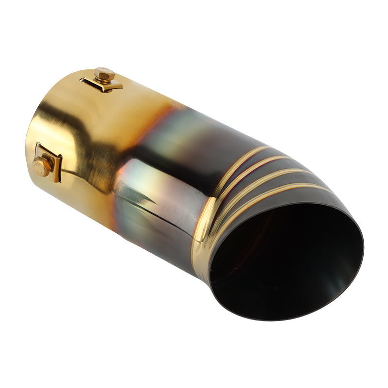 Brand New Gold/Black Stainless Steel Car Exhaust Muffler Tip Straight Pipe 3'' Inlet