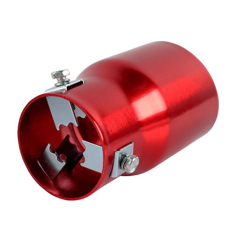 Brand New Universal Red Single Round Shape Car Exhaust Muffler Tip Straight Pipe 63mm 2.5‘’ Inlet