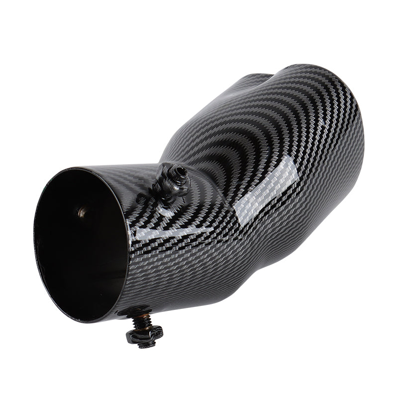 Brand New Universal Carbon Fiber Look Heart Shaped Stainless Steel Car Exhaust Pipe Muffler Tip Trim Bend
