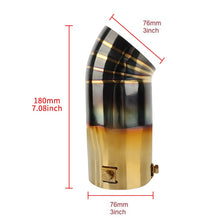 Load image into Gallery viewer, Brand New Gold/Black Stainless Steel Car Exhaust Muffler Tip Straight Pipe 3'' Inlet