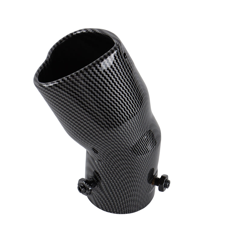Brand New Universal Carbon Fiber Look Heart Shaped Stainless Steel Car Exhaust Pipe Muffler Tip Trim Bend