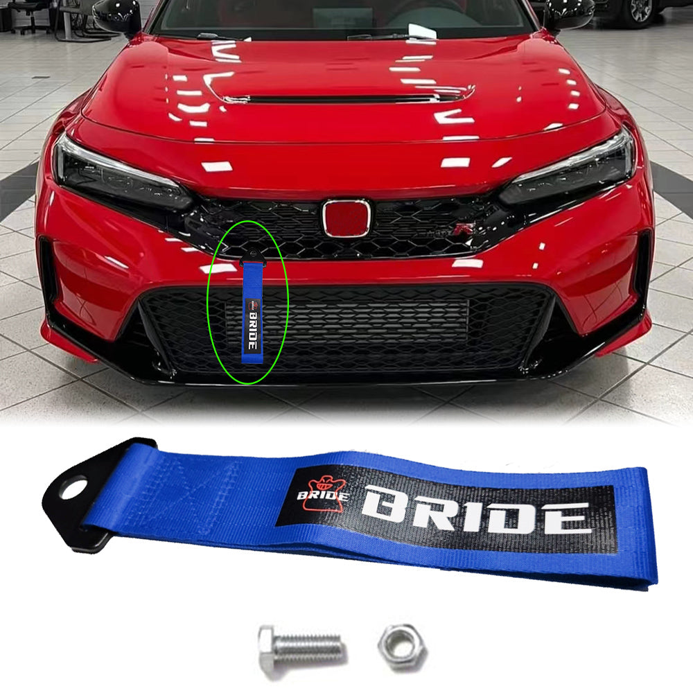 JDM Style Red High Strength Race Tow Strap For Front Or Rear Bumper - Universal