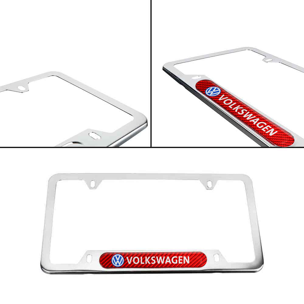 Brand New Universal 1PCS VOLKSWAGEN Chrome Metal License Plate Frame