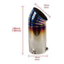 Load image into Gallery viewer, Brand New Burnt Blue Stainless Steel Car Exhaust Muffler Tip Straight Pipe 3'' Inlet