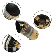 Load image into Gallery viewer, Brand New Gold/Black Stainless Steel Car Exhaust Muffler Tip Straight Pipe 3'' Inlet