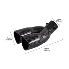 Load image into Gallery viewer, Brand New Universal Dual Carbon Fiber Look Heart Shaped Stainless Steel Car Exhaust Pipe Muffler Tip Trim Curve