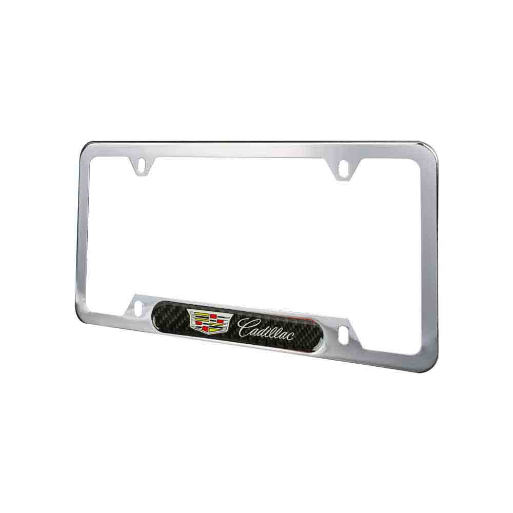 Brand New Universal 2PCS Cadillac Chrome Metal License Plate Frame