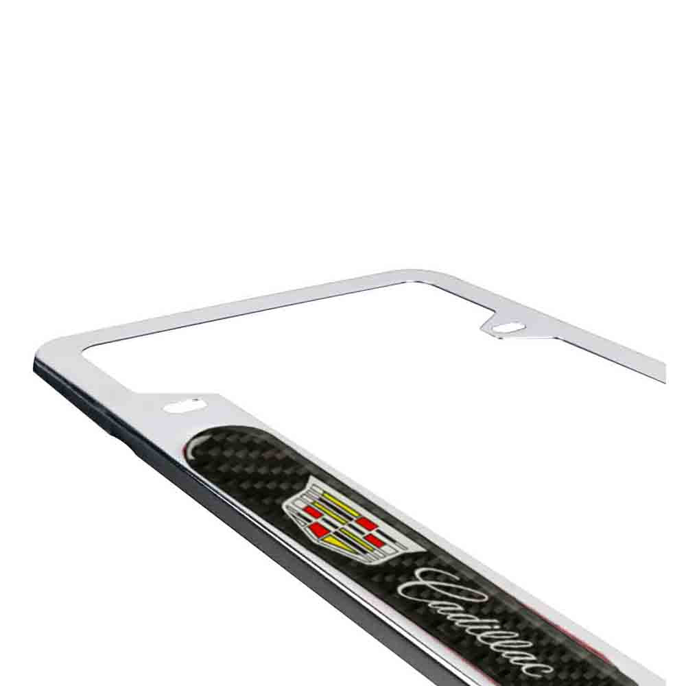 Brand New Universal 2PCS Cadillac Chrome Metal License Plate Frame