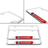 Brand New Universal 2PCS VOLKSWAGEN Chrome Metal License Plate Frame