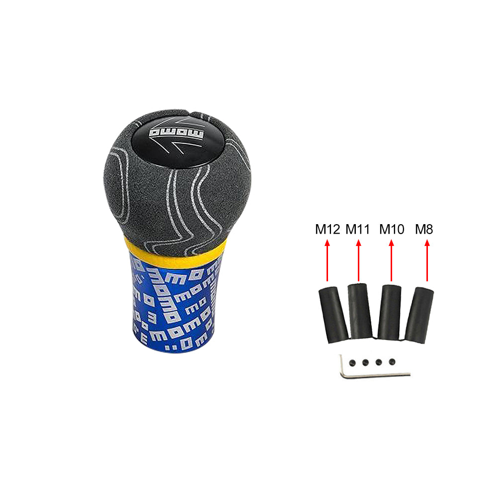 momo gear knob BRAND NEW UNIVERSAL MOMO ULTRA GRAFFITI SUEDE LEATHER MANUEL GEAR STIC – JK Racing Inc