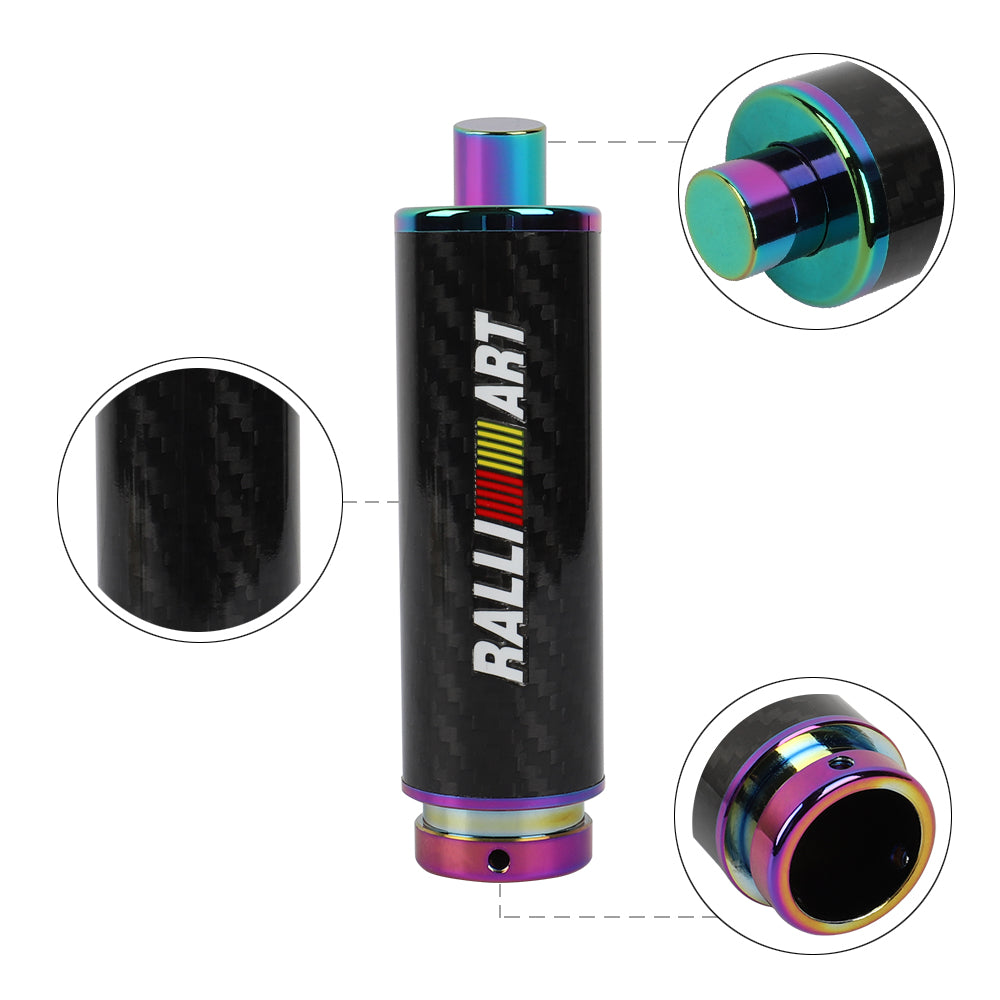 BRAND NEW UNIVERSAL 1PCS RALLIART Real Carbon Fiber Car Aluminum Neo Chrome Handle Hand Brake Sleeve Protector Fitment Cover