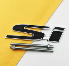 Load image into Gallery viewer, Brand New 3D Chrome Black Metal Honda Civic Si Logo Front Grille Emblem Black
