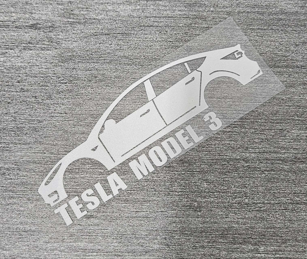Brand New Tesla Model 3 Car Window Vinyl Decal White Windshield Sticker 2" x4.25