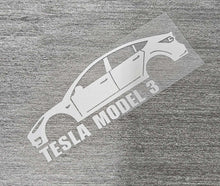 Load image into Gallery viewer, Brand New Tesla Model 3 Car Window Vinyl Decal White Windshield Sticker 2" x4.25