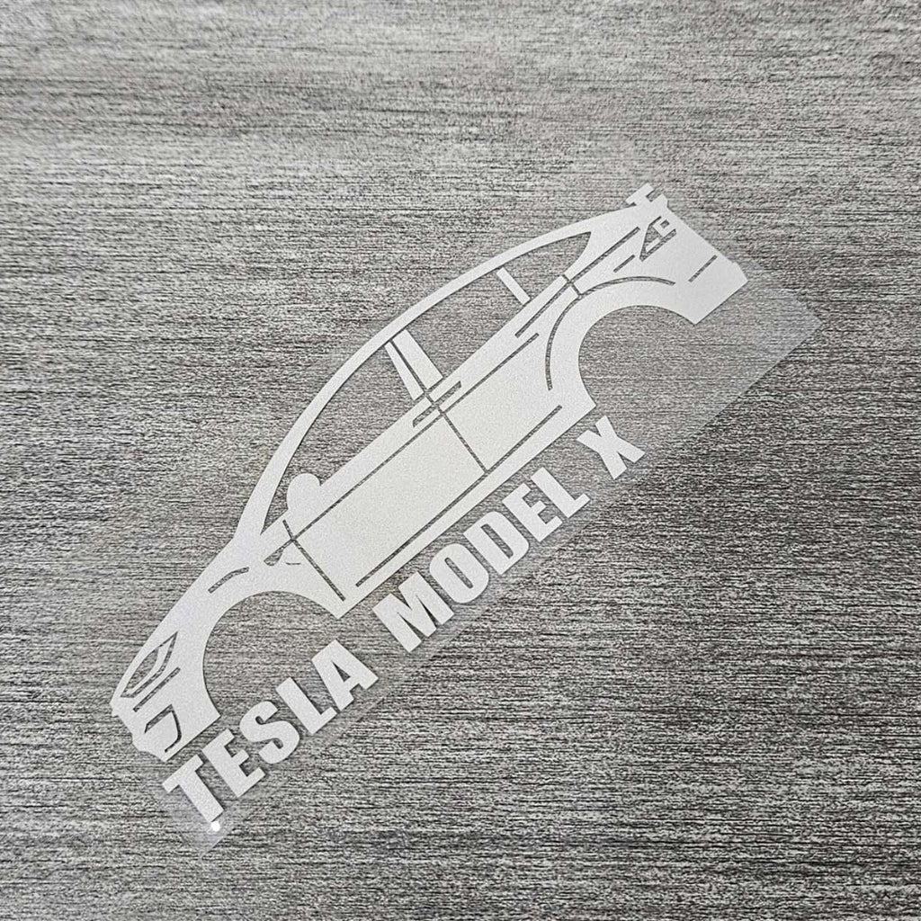 Brand New Tesla Model X Car Window Vinyl Decal White Windshield Sticker 2" x4.25