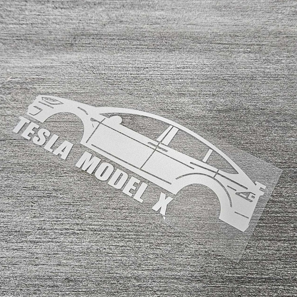 Brand New Tesla Model X Car Window Vinyl Decal White Windshield Sticker 2" x4.25