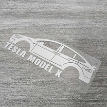 Load image into Gallery viewer, Brand New Tesla Model X Car Window Vinyl Decal White Windshield Sticker 2" x4.25