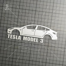 Load image into Gallery viewer, Brand New Tesla Model 3 Car Window Vinyl Decal White Windshield Sticker 2" x4.25
