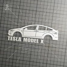 Load image into Gallery viewer, Brand New Tesla Model X Car Window Vinyl Decal White Windshield Sticker 2" x4.25