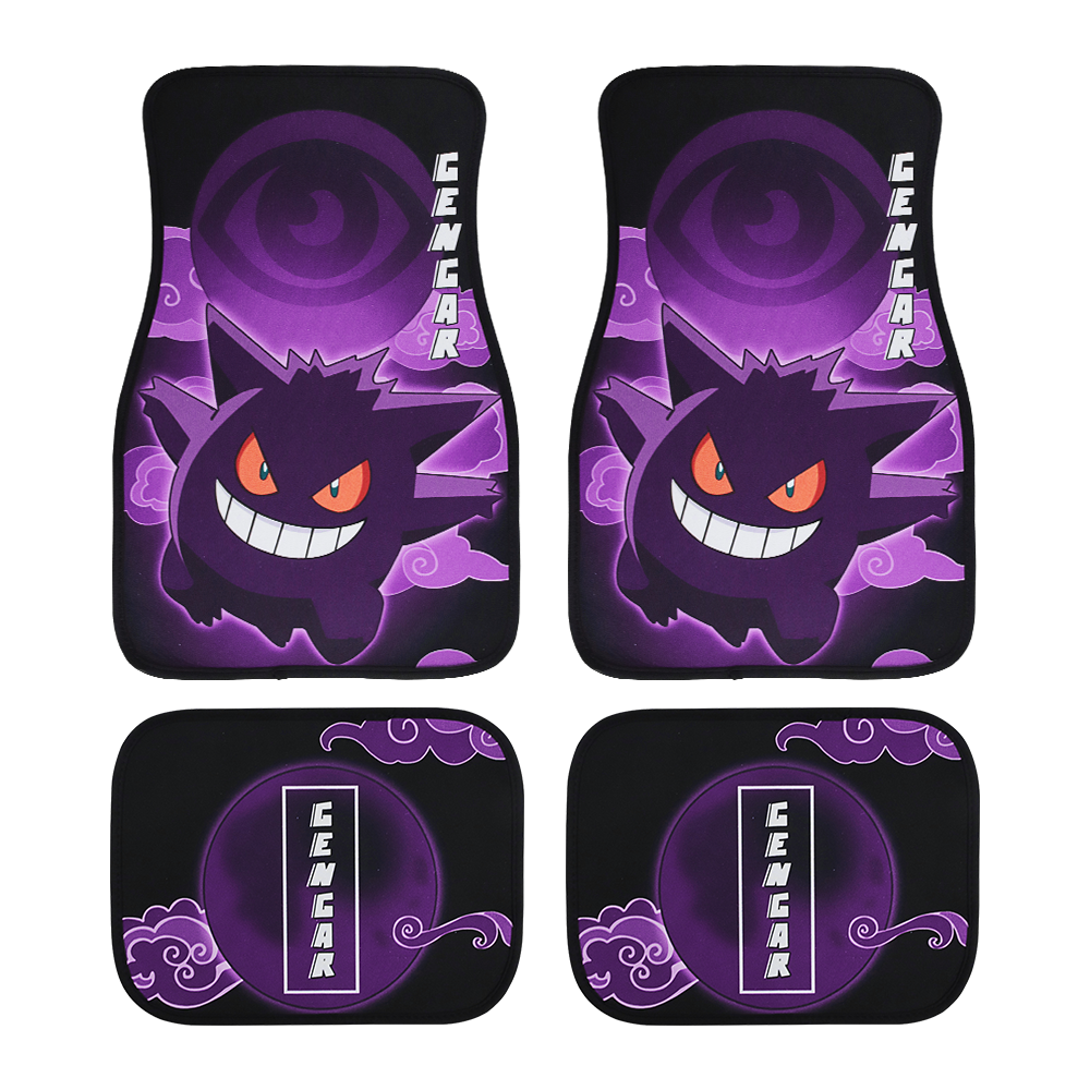 Brand New 4PCS UNIVERSAL POKEMON GENGAR Fabric Car Floor Mats Interior Carpets