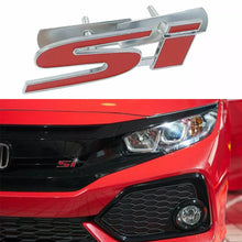 Load image into Gallery viewer, Brand New 3D Chrome Red Metal Honda Civic Si Logo Front Grille Emblem Red