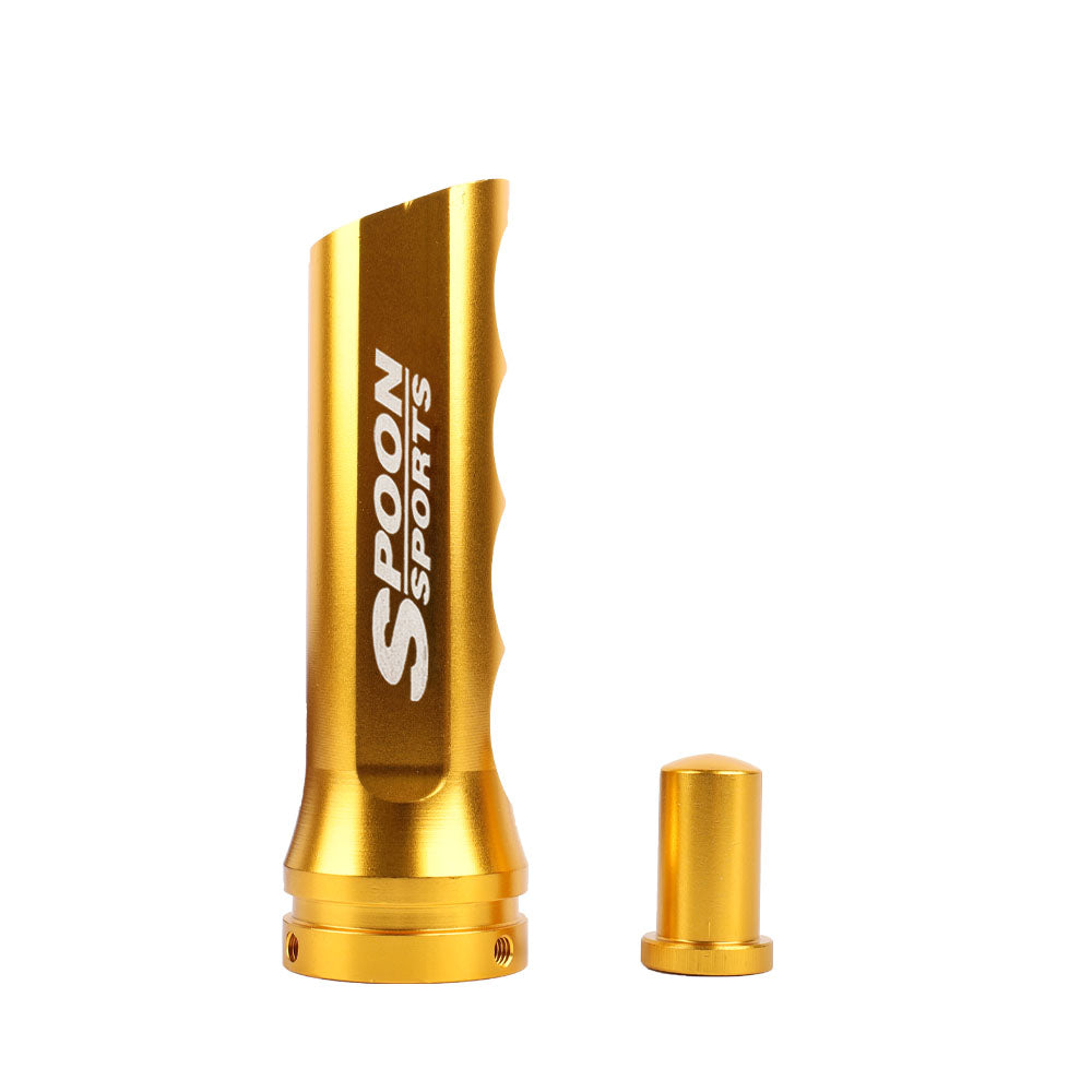 Brand New Universal 1PCS Spoon Sports Gold Aluminum Car Handle Hand Brake Sleeve Cover