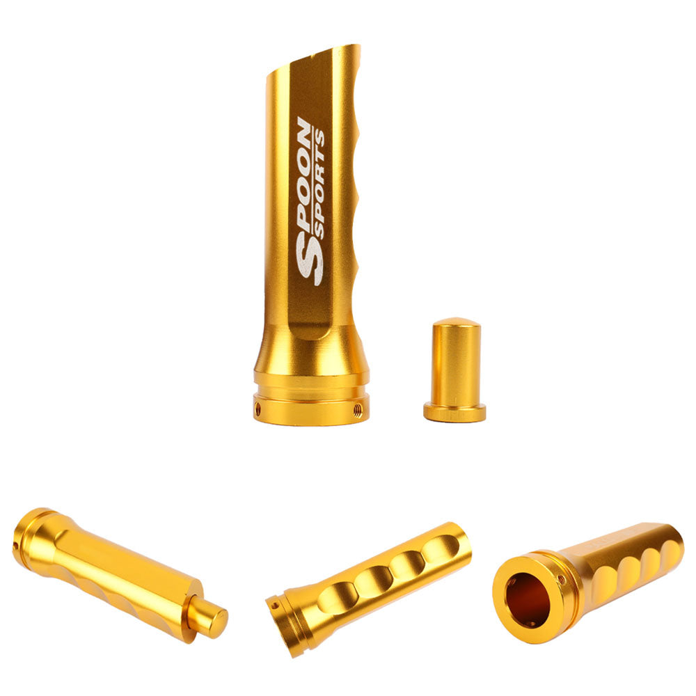 Brand New Universal 1PCS Spoon Sports Gold Aluminum Car Handle Hand Brake Sleeve Cover