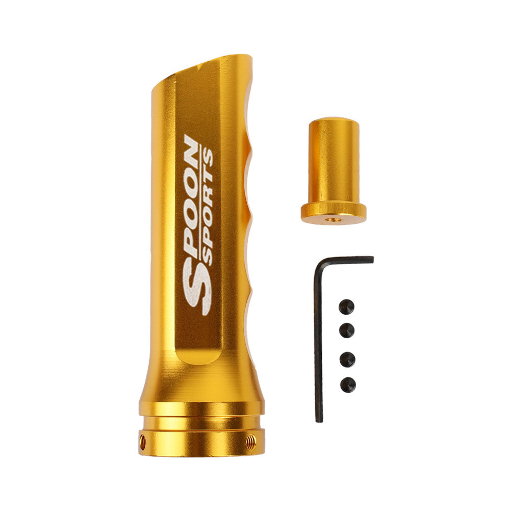 Brand New Universal 1PCS Spoon Sports Gold Aluminum Car Handle Hand Brake Sleeve Cover