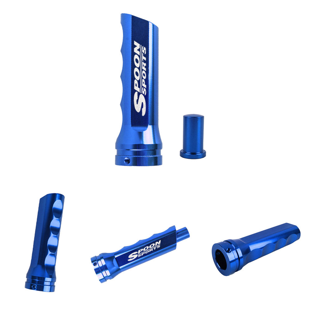 Brand New Universal 1PCS Spoon Sports Blue Aluminum Car Handle Hand Brake Sleeve Cover