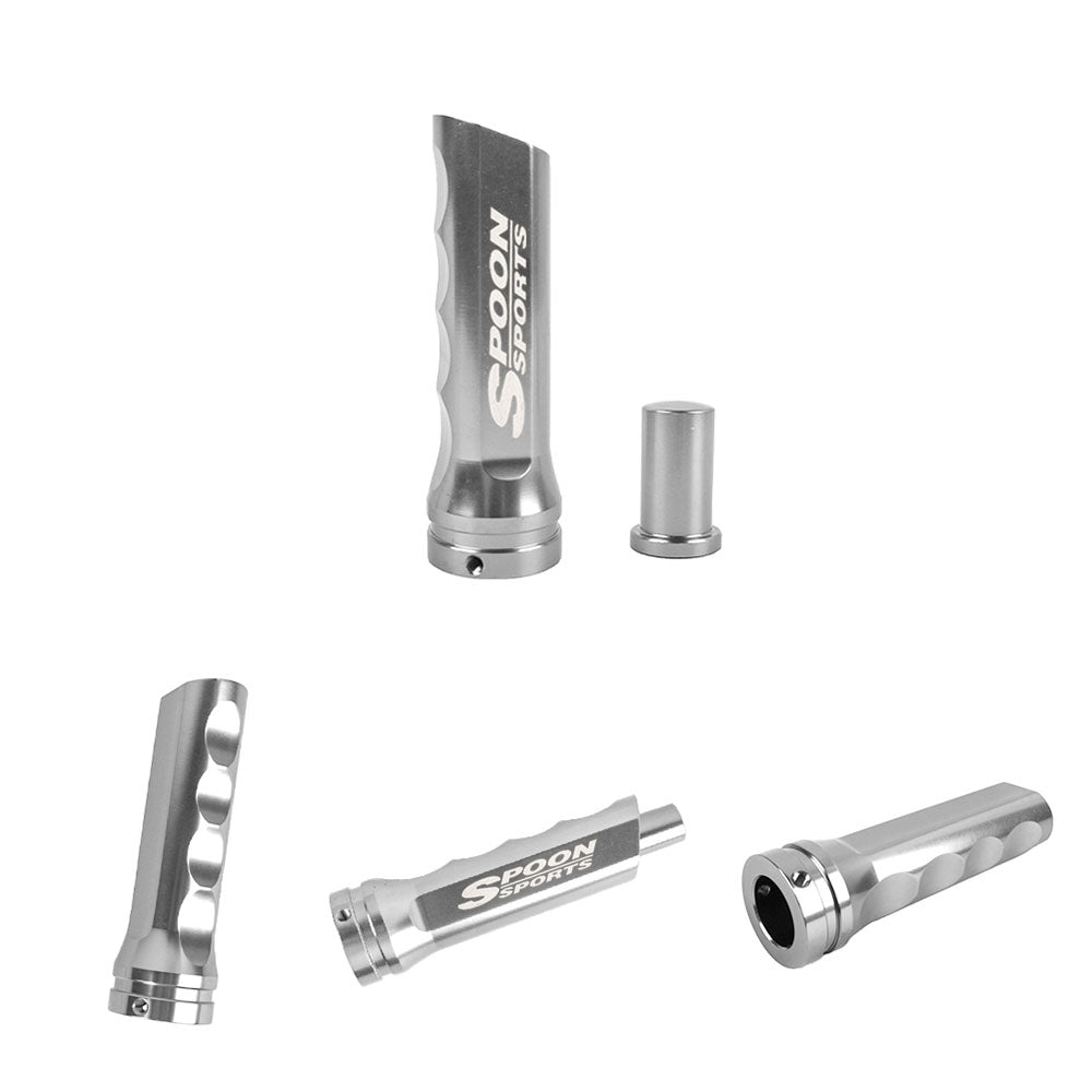 Brand New Universal 1PCS Spoon Sports Silver Aluminum Car Handle Hand Brake Sleeve Cover