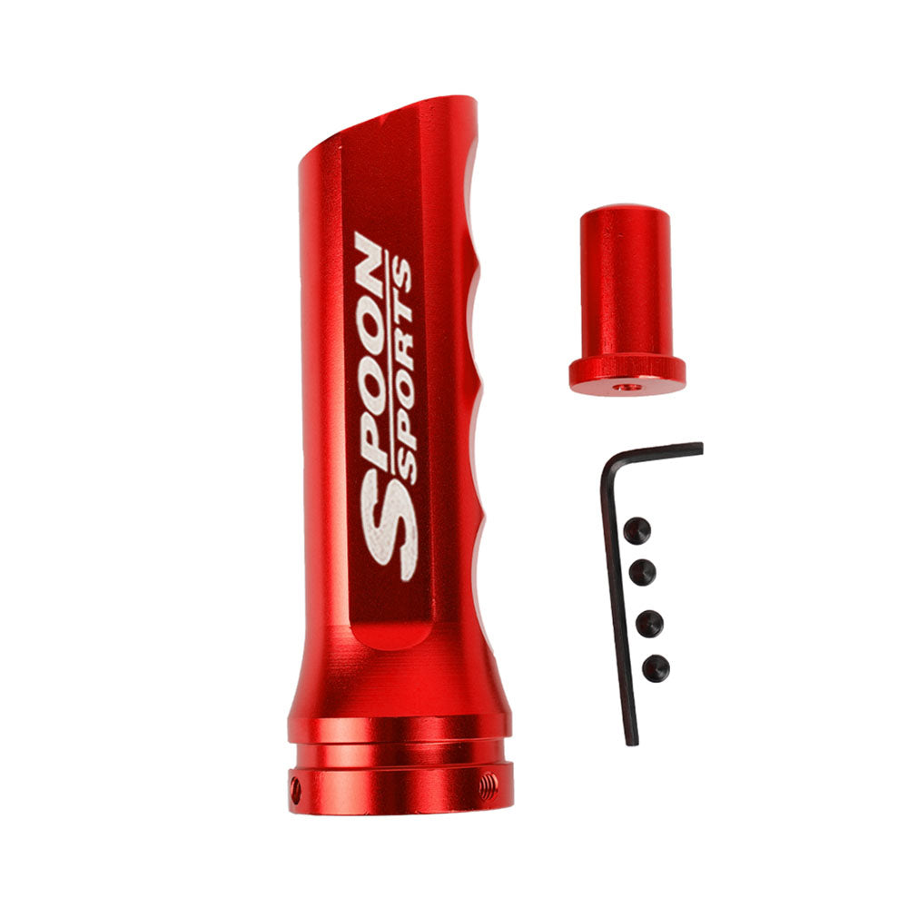 Brand New Universal 1PCS Spoon Sports Red Aluminum Car Handle Hand Brake Sleeve Cover