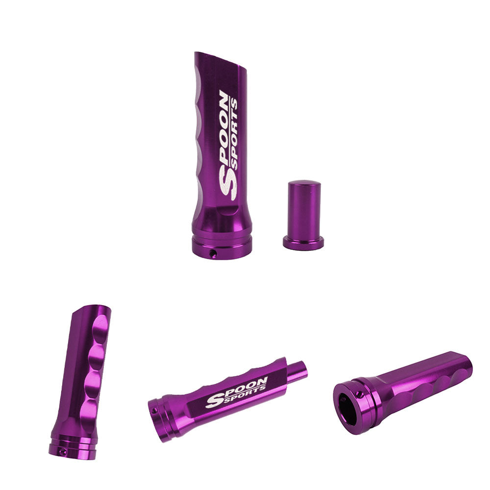Brand New Universal 1PCS Spoon Sports Purple Aluminum Car Handle Hand Brake Sleeve Cover