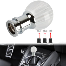Load image into Gallery viewer, Brand New Universal Jdm Round Ball Crystal Clear White Stripes Manual Car Racing Gear Shift Knob Shifter M12 M10 M8