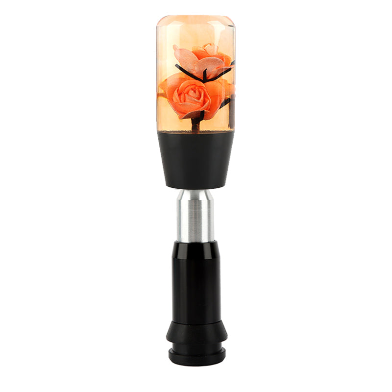 Brand New Universal JDM Crystal Rose Flowers Orange Head Automatic Car Gear Shift Knob shifter