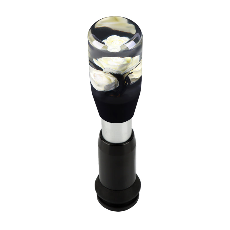Brand New Universal JDM Crystal Rose Flowers White Head Automatic Car Gear Shift Knob shifter