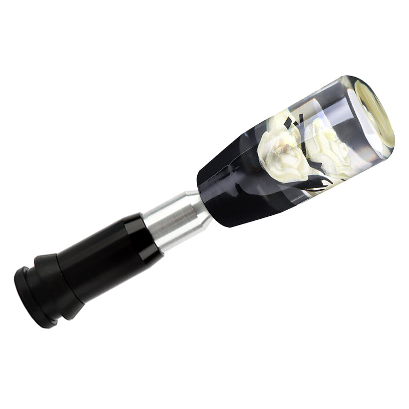 Brand New Universal JDM Crystal Rose Flowers White Head Automatic Car Gear Shift Knob shifter