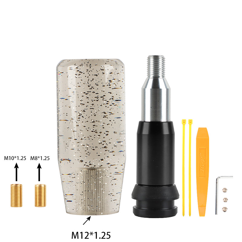 Brand New 10CM Universal Glitter Transparent Black Automatic Transmission Racing Gear Shift Knob