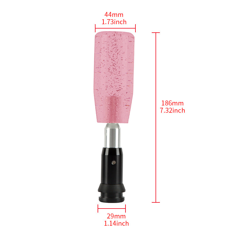 Brand New 10CM Universal Glitter Transparent Pink Automatic Transmission Racing Gear Shift Knob