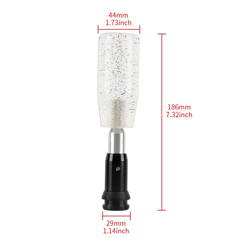 Brand New 10CM Universal Glitter Transparent Clear Automatic Transmission Racing Gear Shift Knob
